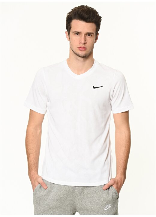 Nike Dri-FIT Challenger Beyaz Erkek T-Shirt 1