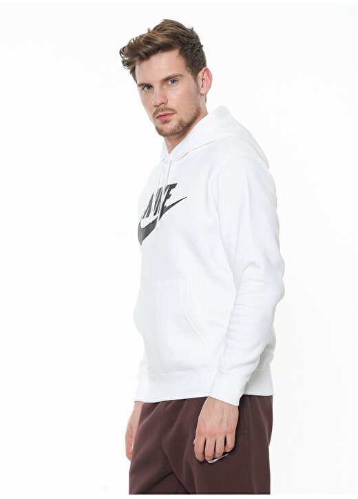 Nike Sportswear Club Graphic Pullover Beyaz Erkek Sweatshirt 4