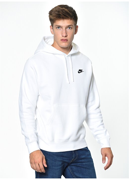Nike Sportswear Club Fleece Beyaz Erkeksweatshirt 4