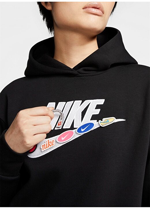 Nike Sportswear Fleece Hoodie Siyah Kadın Sweatshirt 4