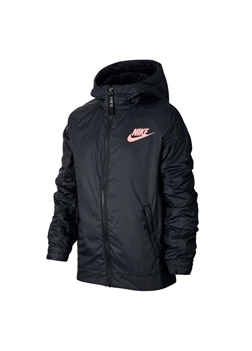 Nike Sportswear Kapüşonlu Siyah Çocuk Mont 1