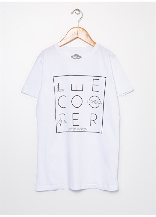 Lee Cooper Baskılı Beyaz Erkek Çocuk T-Shirt 202 LCB 242007 SQUARE BEYAZ 1