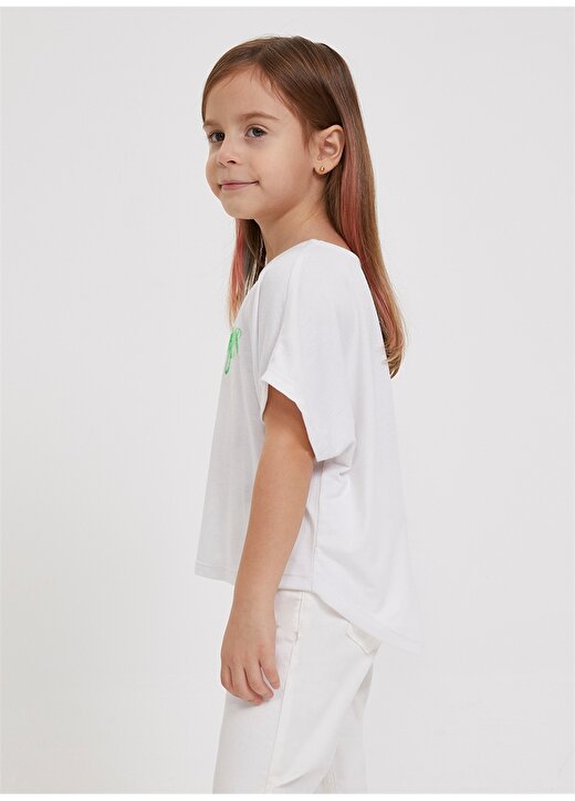 Lee Cooper Düz Beyaz Kız Çocuk T-Shirt 202 LCG 242006 LUCA BEYAZ 2