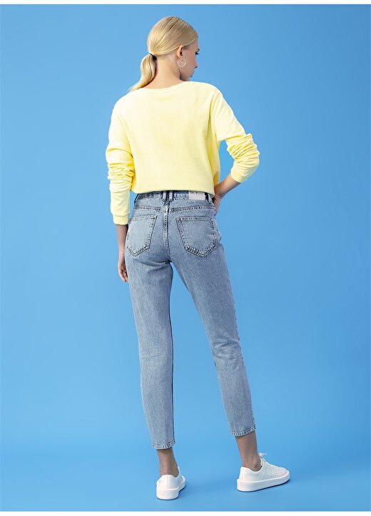 DM X Boyner Yüksek Bel Basic Mavi Kadın Denim Pantolon DRN-05Y 3
