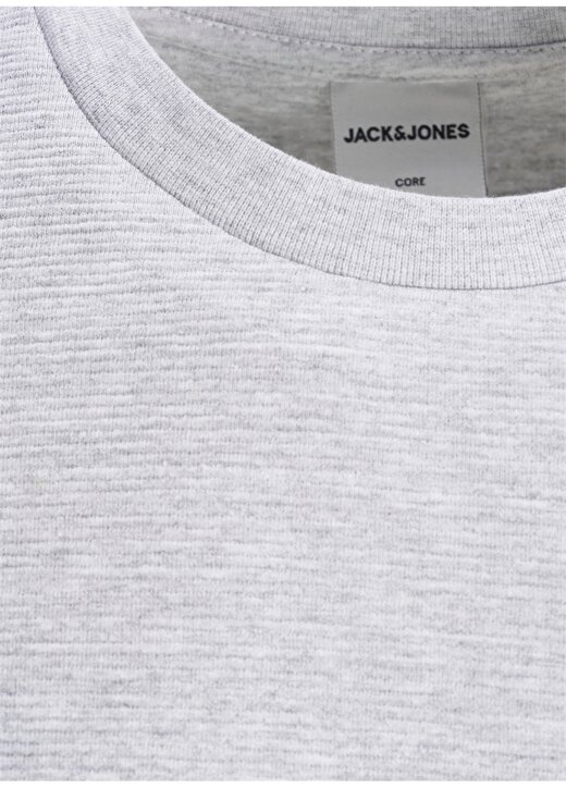 Jack & Jones 12175294_Jcostructure Sweat Crwe Ne O Yaka Uzun Kollu Normal Kalıp Düz Açık Gri Erkek Sweatshirt 2
