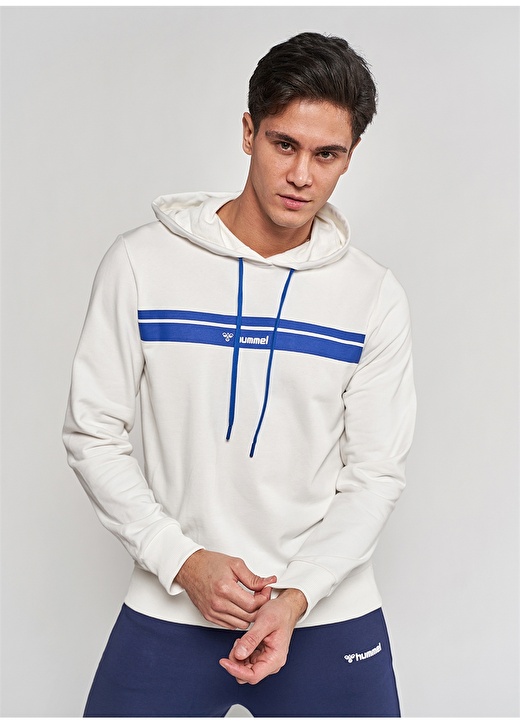 Hummel LEANDRO HOODIE Beyaz Erkek Sweatshirt 920920-9973 1