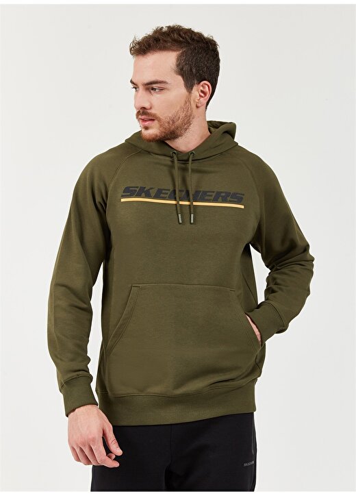 Skechers S202078-801 Lw Fleece Hoodie Haki Erkek Sweatshirt 3