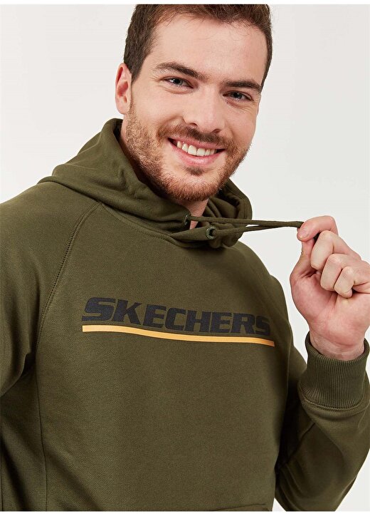 Skechers S202078-801 Lw Fleece Hoodie Haki Erkek Sweatshirt 4