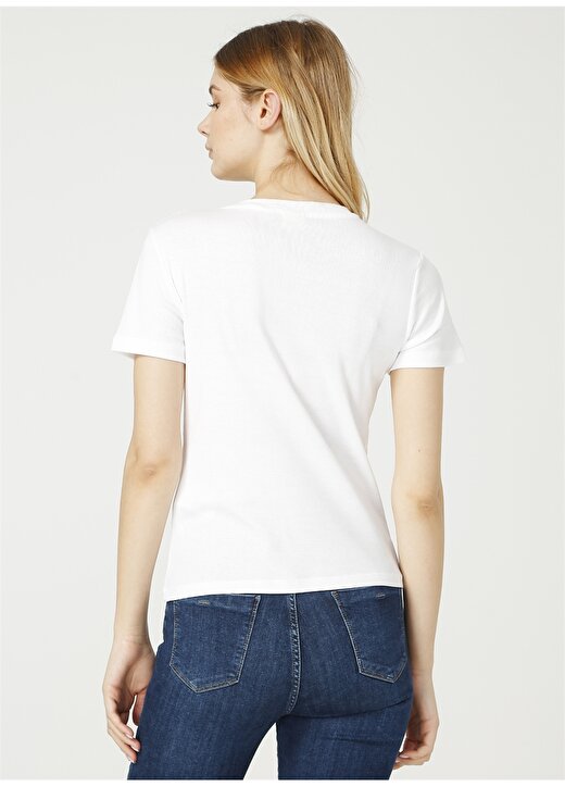 Levis Kadın Beyaz Bisiklet Yaka T-Shirt 4