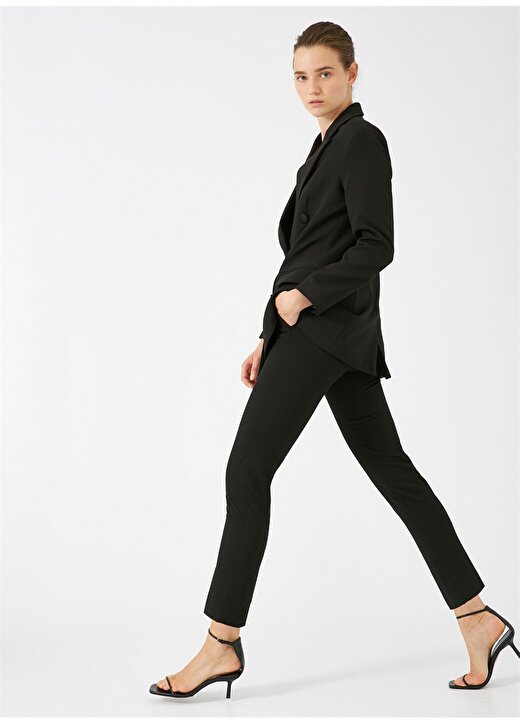 Koton Standart Normal Bel Düz Siyah Kadın Pantolon 1