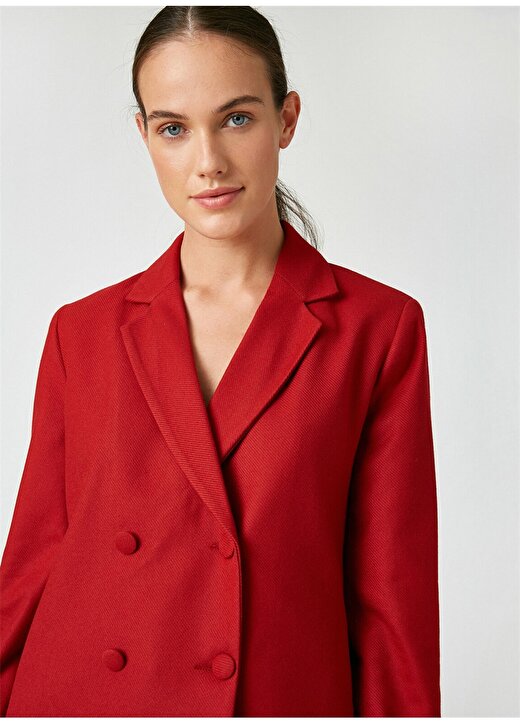 Koton Düğmeli Kırmızı Kadın Ceket 2