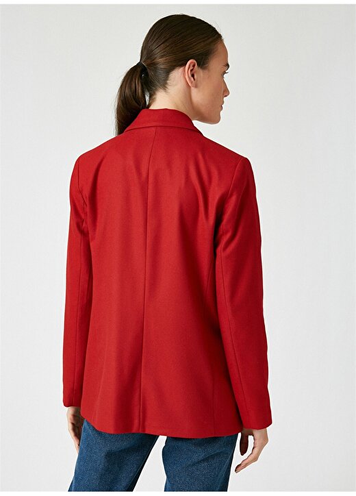 Koton Düğmeli Kırmızı Kadın Ceket 4