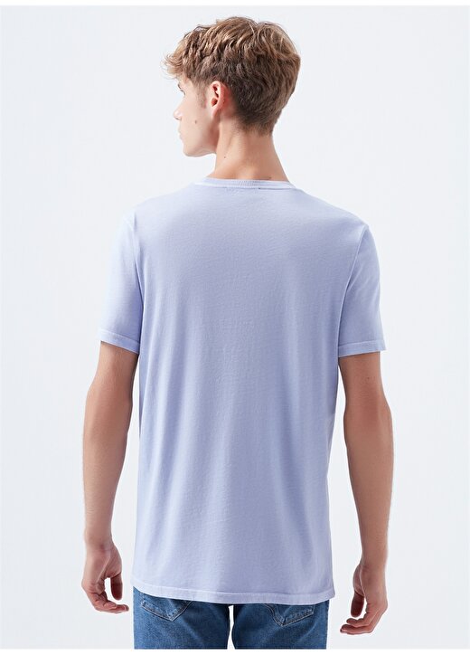 Mavi Lila Baskılı T-Shirt 4
