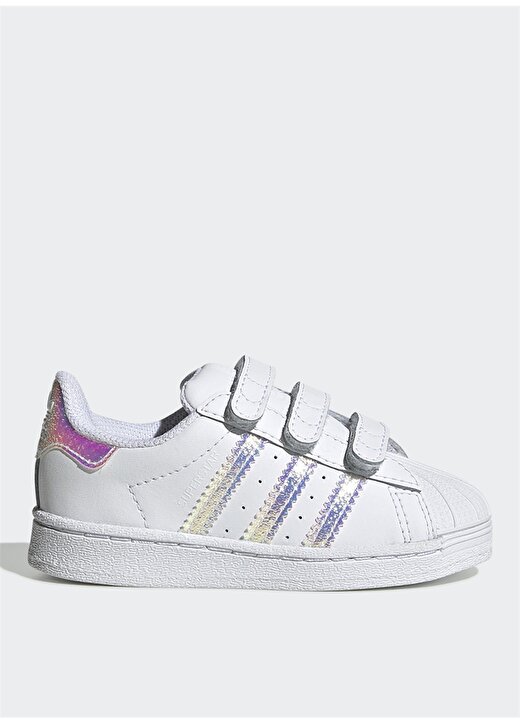 Adidas FV3657 Superstar Bantlı Beyaz Kız Çocuk Yürüyüş Ayakkabısı 1