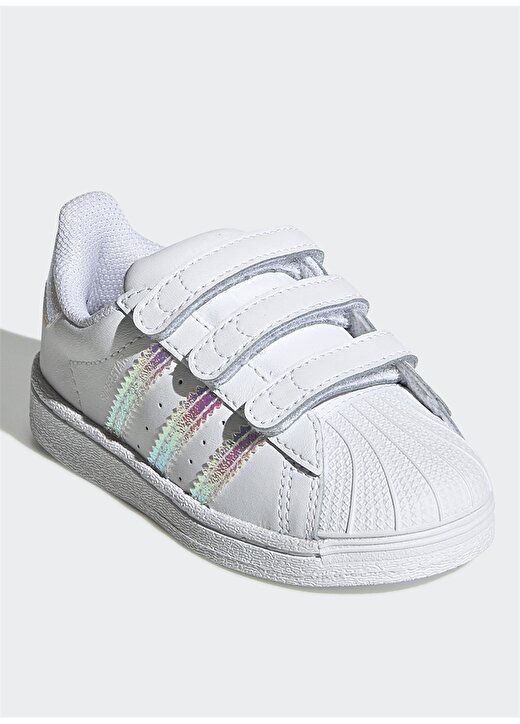 Adidas FV3657 Superstar Bantlı Beyaz Kız Çocuk Yürüyüş Ayakkabısı 3