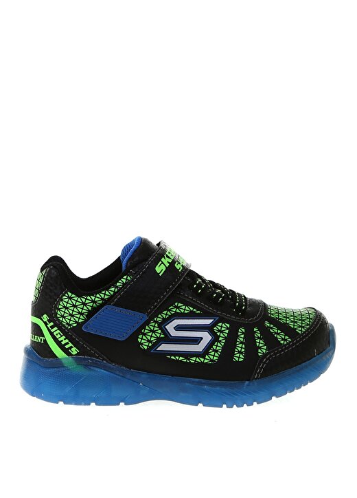 Skechers 401520N Bblm Illumi Siyah - Mavi - Yeşil Erkek Çocuk Yürüyüş Ayakkabısı 1