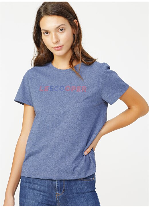 Lee Cooper 202 LCF 242028 Repreve 05 Mavi Kadın O Yaka T-Shirt 2