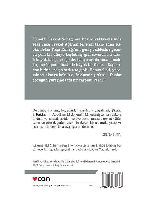 Can Yayınları - Sinekli Bakkal / Selim İleri'nin Sonsözüyle - Halide Edib Adıvar 2