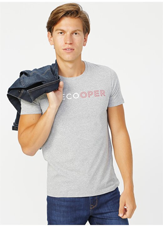 Lee Cooper Repreve Baskılı Gri T-Shirt 3