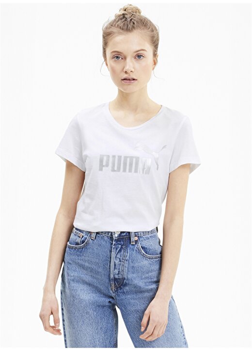 Puma 58240752 ESS+ Metallic Kadın T-Shirt 1