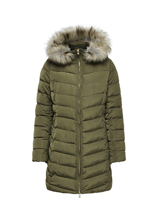 Only Ellan Quilted Hood Fur Kaban 1