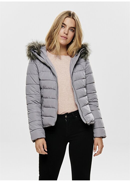 Only Newellan Quilted Fur Hood Mont 1