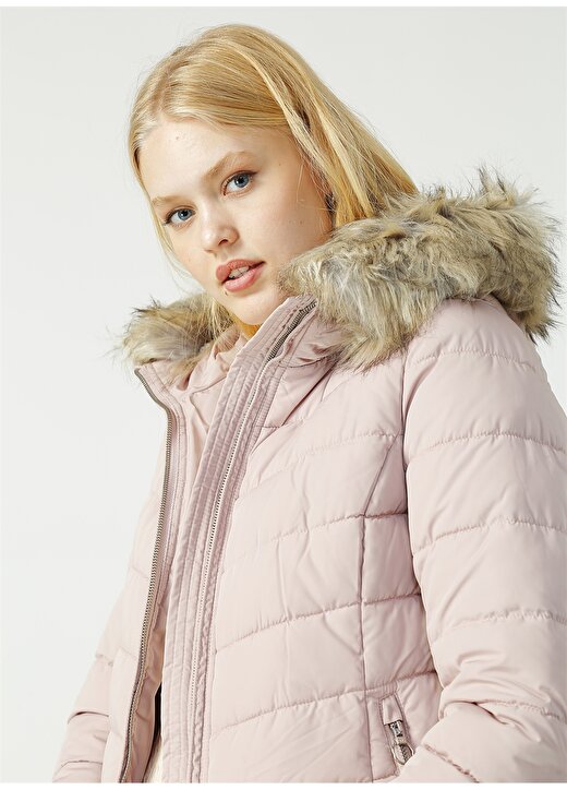 Only Newellan Quilted Fur Hood Mont 3