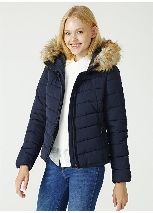 Only Newellan Quilted Fur Hood Mont 3
