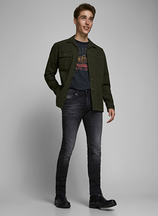 Jack & Jones 12162430_JJIGLENN JJICON JJ 557 50S Siyah Erkek Düşük Bel Slim Fit Denim Pantolon 3