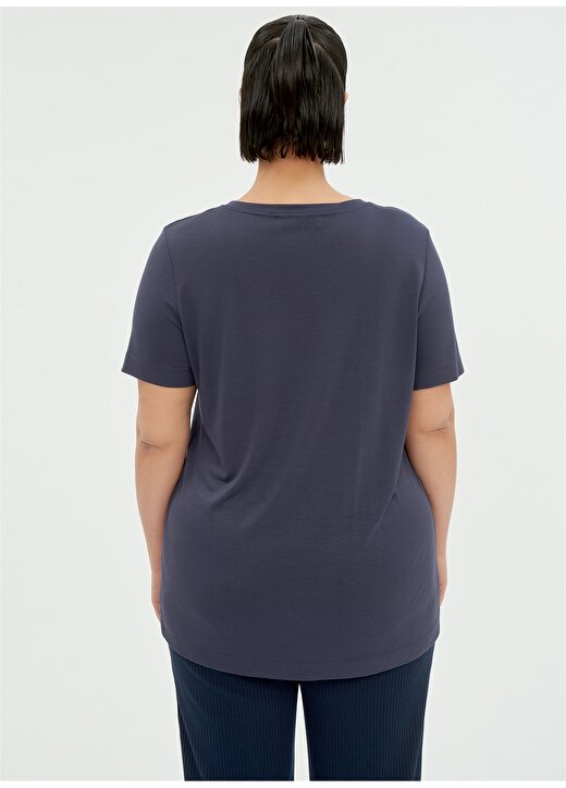 Luokk Lacivert Kadın Büyük Beden T-Shirt BLU 2