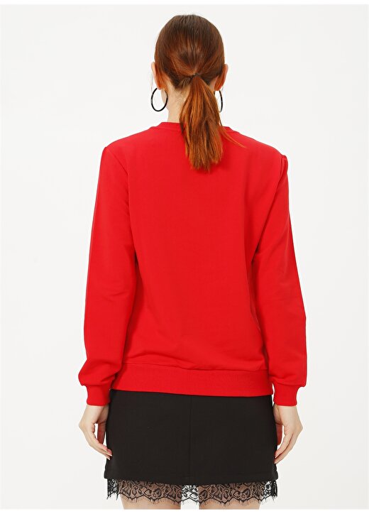 Network Slim Fit Düz Kırmızı Sweatshirt 4