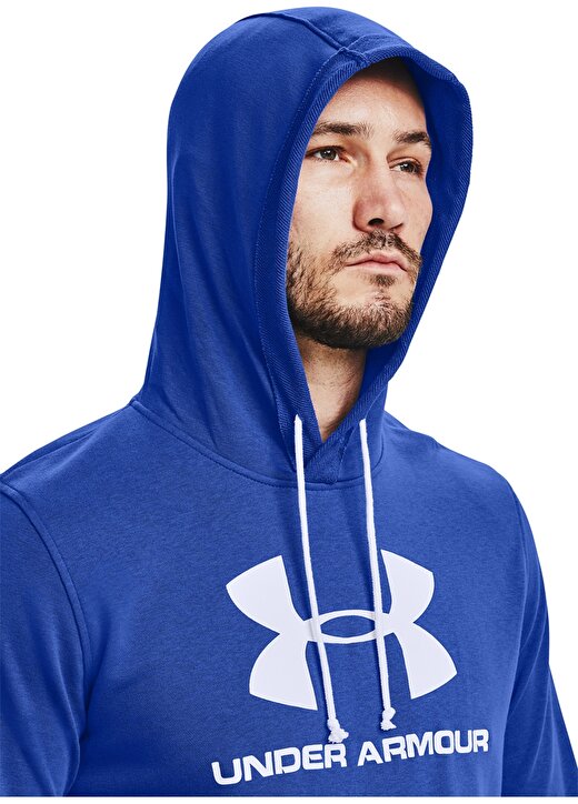 Under Armour 1348520 Sportstyle Terry Logo Hoody Mavi-Beyaz Erkek Sweatshirt 4