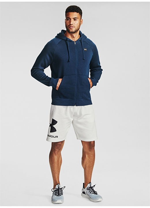 Under Armour 1357111-Ua Rival Fleece Fz Hoodie Lacivert - Beyaz Erkek Zip Ceket 1