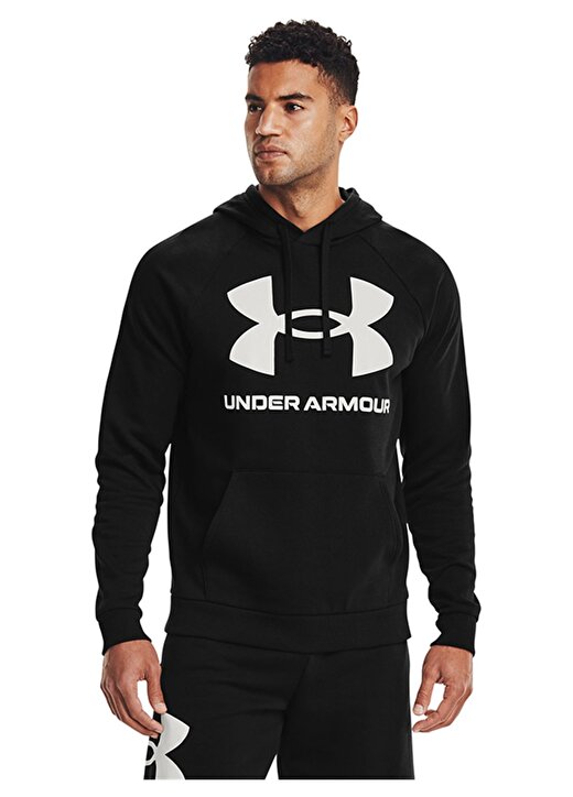 Under Armour 1357093-Ua Rival Fleece Big Logo Hd Siyah - Beyaz Erkek Sweatshırt 1