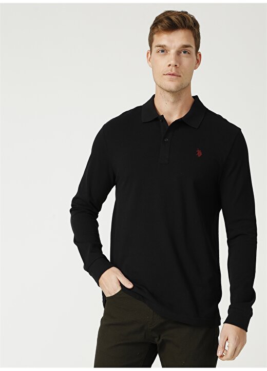U.S. Polo Assn. Polo Yaka Siyah Erkek Sweatshirt 3