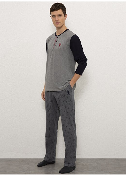 U.S. Polo Assn. Antrasit Erkek Pijama Takımı 2