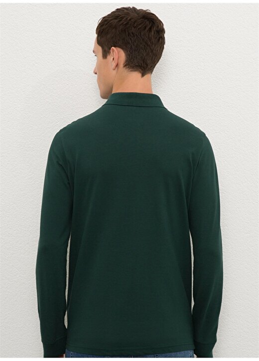 U.S. Polo Assn. Polo Yaka Koyu Yeşil Erkek Sweatshirt 3