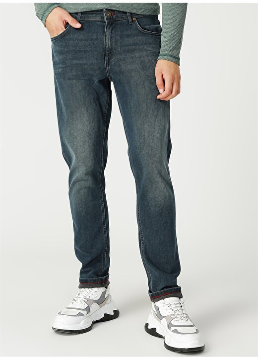 Lee Cooper 211 LCM Yüksek Bel Slim Paça Süper Slim Fit Pamuklu Lacivert Erkek Denim Pantolon 2