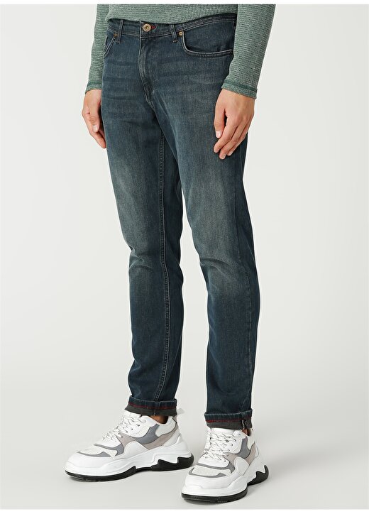 Lee Cooper 211 LCM Yüksek Bel Slim Paça Süper Slim Fit Pamuklu Lacivert Erkek Denim Pantolon 3