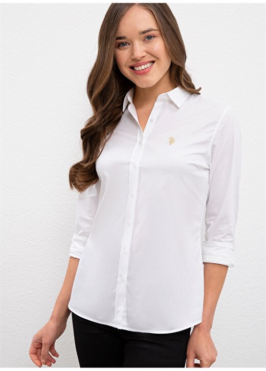 U.S. Polo Assn. Slim Fit Beyaz Gömlek 1