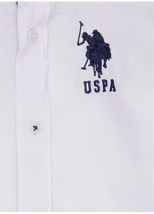 U.S. Polo Assn. Desenli Beyaz Erkek Çocuk Gömlek 3