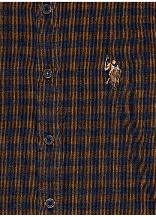 U.S. Polo Assn. Desenli Hardal Erkek Çocuk Gömlek 3