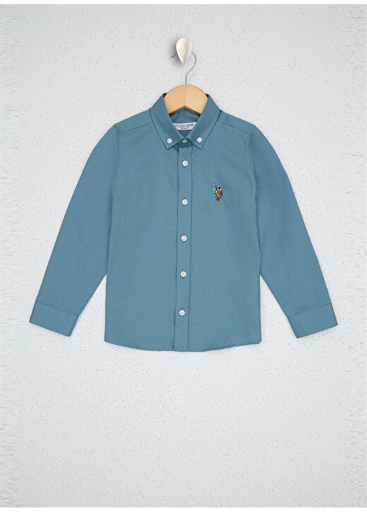 U.S. Polo Assn. Mint Erkek Çocuk Uzun Kollu Desenli Gömlek CEDCOLORKIDS020K-VR090 3