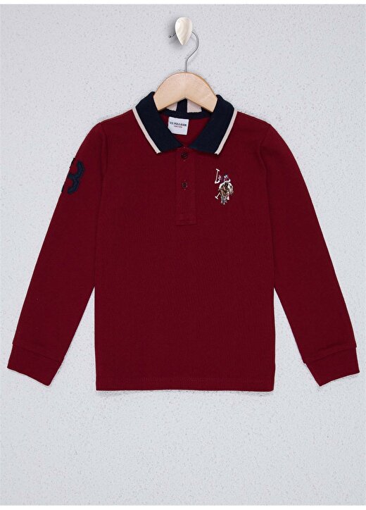 U.S. Polo Assn. Polo Yaka Düz Kırmızı Erkek Çocuk Sweatshirt 1