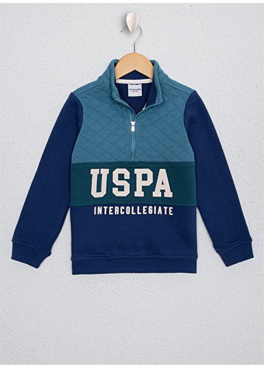 U.S. Polo Assn. Baskılı Mint Erkek Çocuk Sweatshirt 1