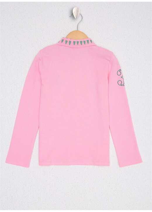 U.S. Polo Assn. Polo Yaka Düz Pembe Kız Çocuk Sweatshirt 2