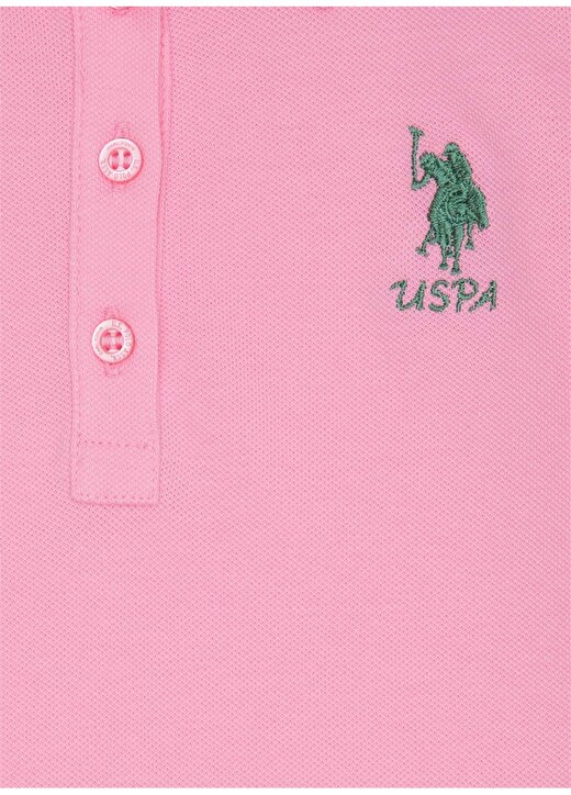 U.S. Polo Assn. Polo Yaka Düz Pembe Kız Çocuk Sweatshirt 3