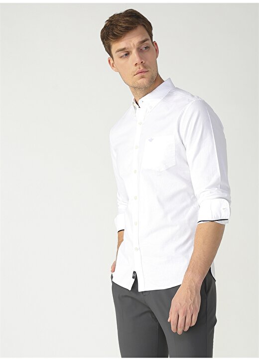 Dockers Normal Beyaz Erkek Stretch Oxford Gömlek 29599-0005 3
