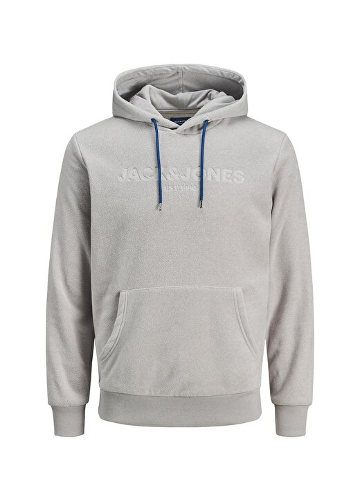 Jack & Jones 12176850 Kapüşon Yaka Erkek Açık Gri Sweatshirt 1