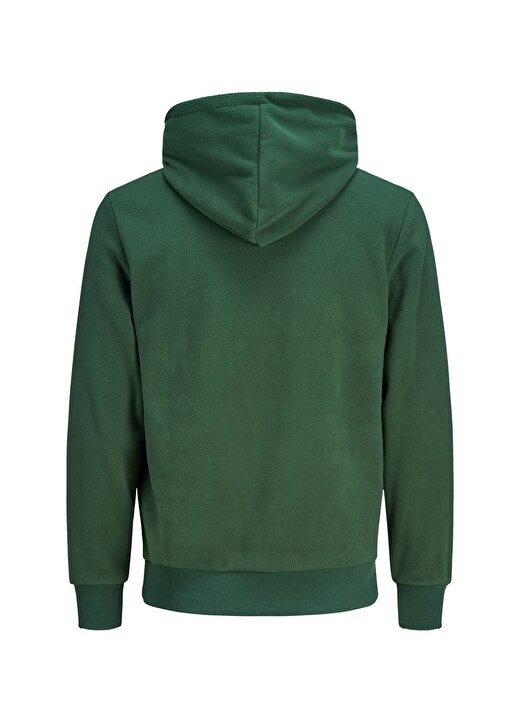 Jack & Jones 12176850_Jorneuby Sweat Hood Kapüşonlu Uzun Kollu Regular Fit Baskılı Yeşil Erkek Sweatshirt 2